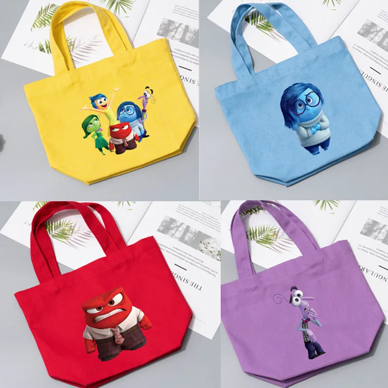 2024 New Inside Out 2 Anime Peripheral Hand Bill Shoulder Bag Portable Bento Bag Commuter Clutter Storage Snack Bags for Woman