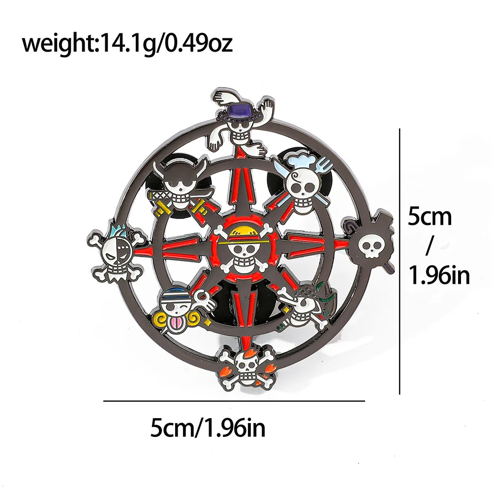 Cartoon Skull spilla Cute One Piece Anime Pirate Decoration smalto Pin Badge zaino vestiti spilla per bambini gioielli regali