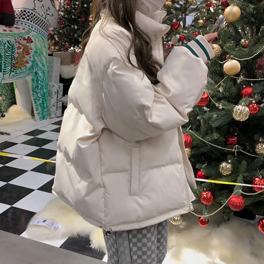 

Women's Winter Thickened Baseball Cotton-Padded Jacket Lightweight Short Coat down Cotton-Padded Parker for Casual Wear