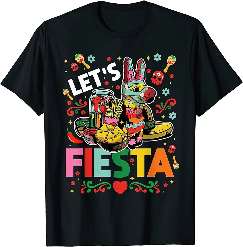 Fun Let's Fiesta Cinco De Mayo Mexicana Hombre T-Shirt   Tees High Quality 100%Cotton Short Sleeve