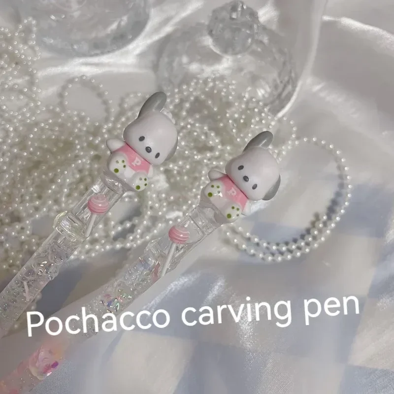 New Sanrio Carving Knife 13cm Pen Hello Kitty Art Diy Hand Account Pens Diamond Quicksand Student Carving Pen Send Sticker Blade