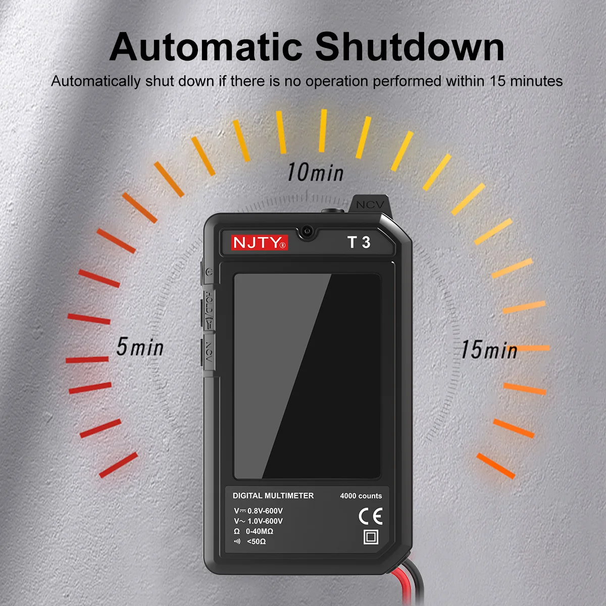 NJTY T3 MINI Smart Digital Multimeter Farbbildschirm USB wiederaufladbar 4000 Zählungen automatische Bereichswahl Spannungswiderstand NCV Live Wire – Detail 7