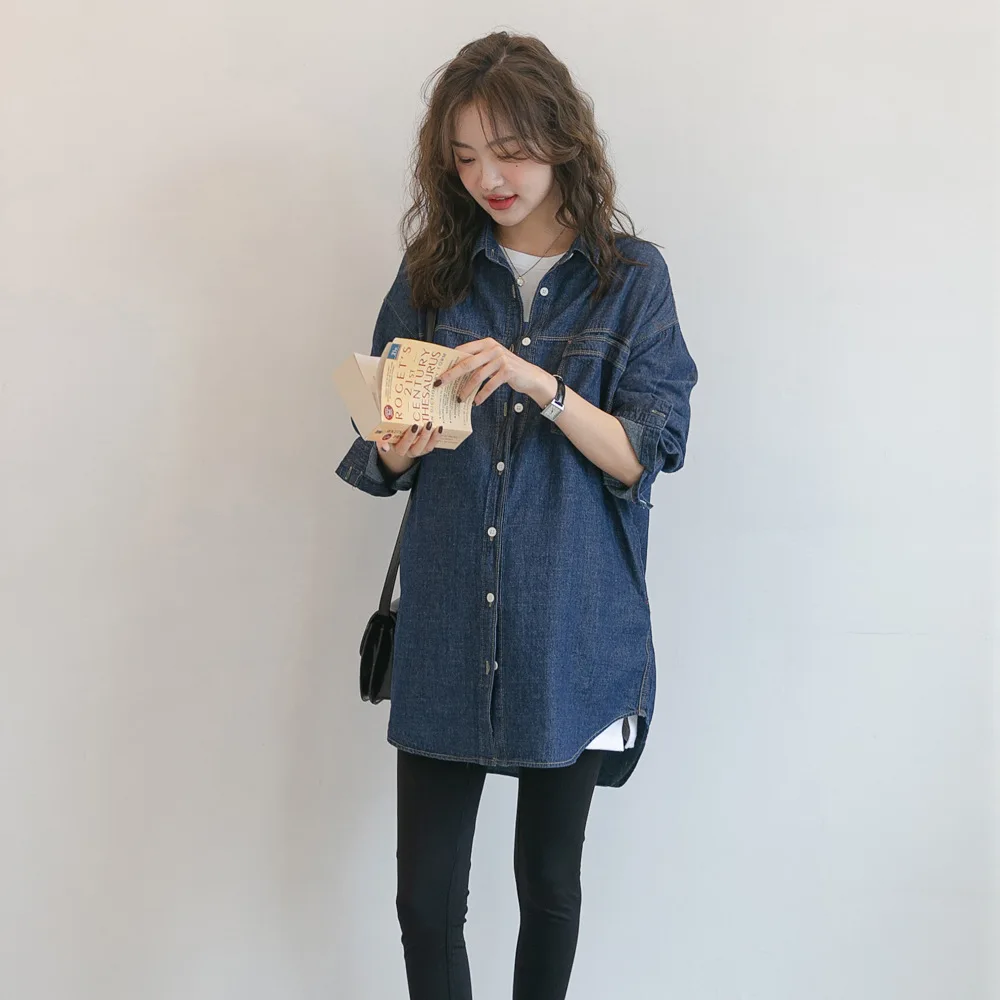 Maternity Dress Fashion Internet Celebrant Stylish Denim Long-sleeved Shirt Early Spring Tide Mom Going Out Long-sleeved Jacket