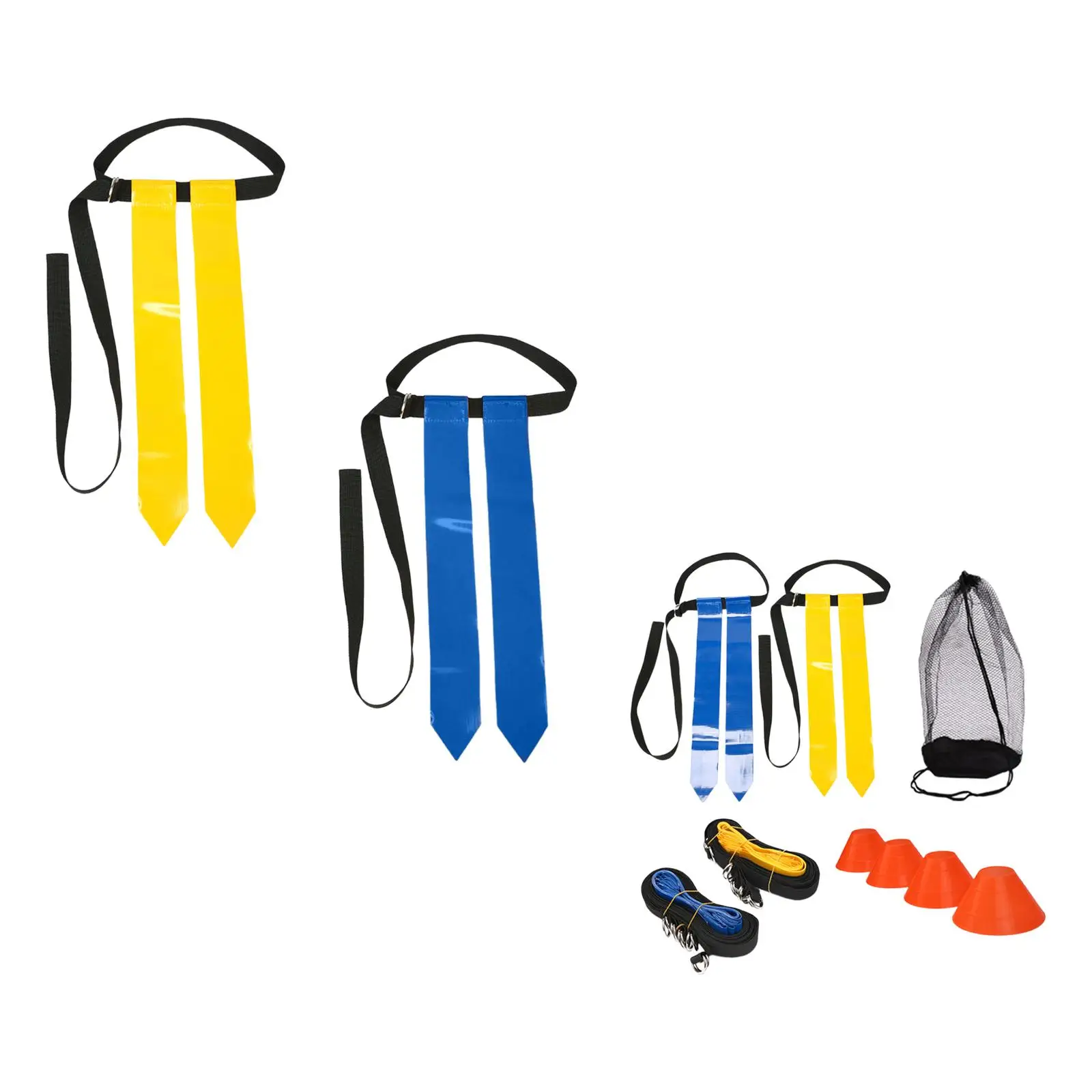 

Rugby Waist Flags Football Waist Flag Set Adjustable Flag, Football Belts Football Training Flags for Match, Players