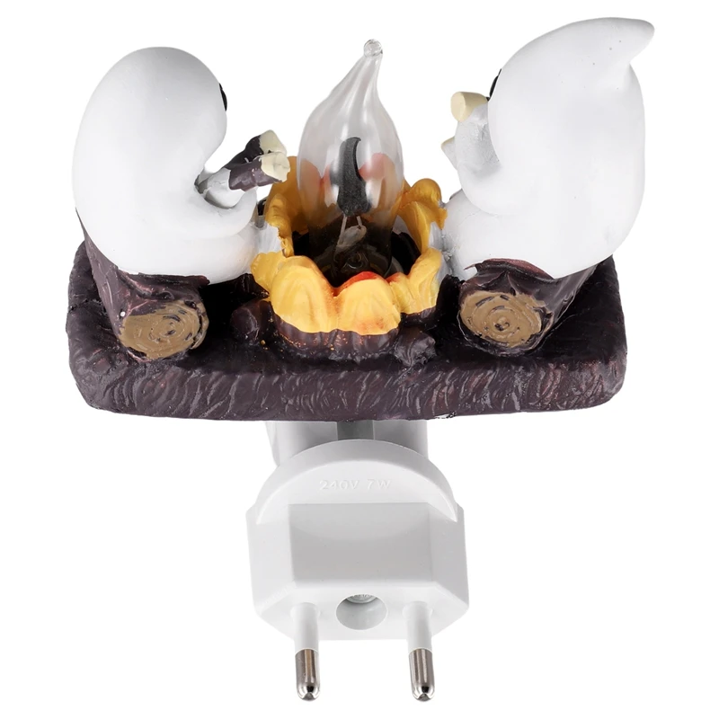 Ghost Campfire luce notturna tremolante 3D falò fantasma Nightlight fantasmi torrefazione falò S 'Mores Flicker Flame Light