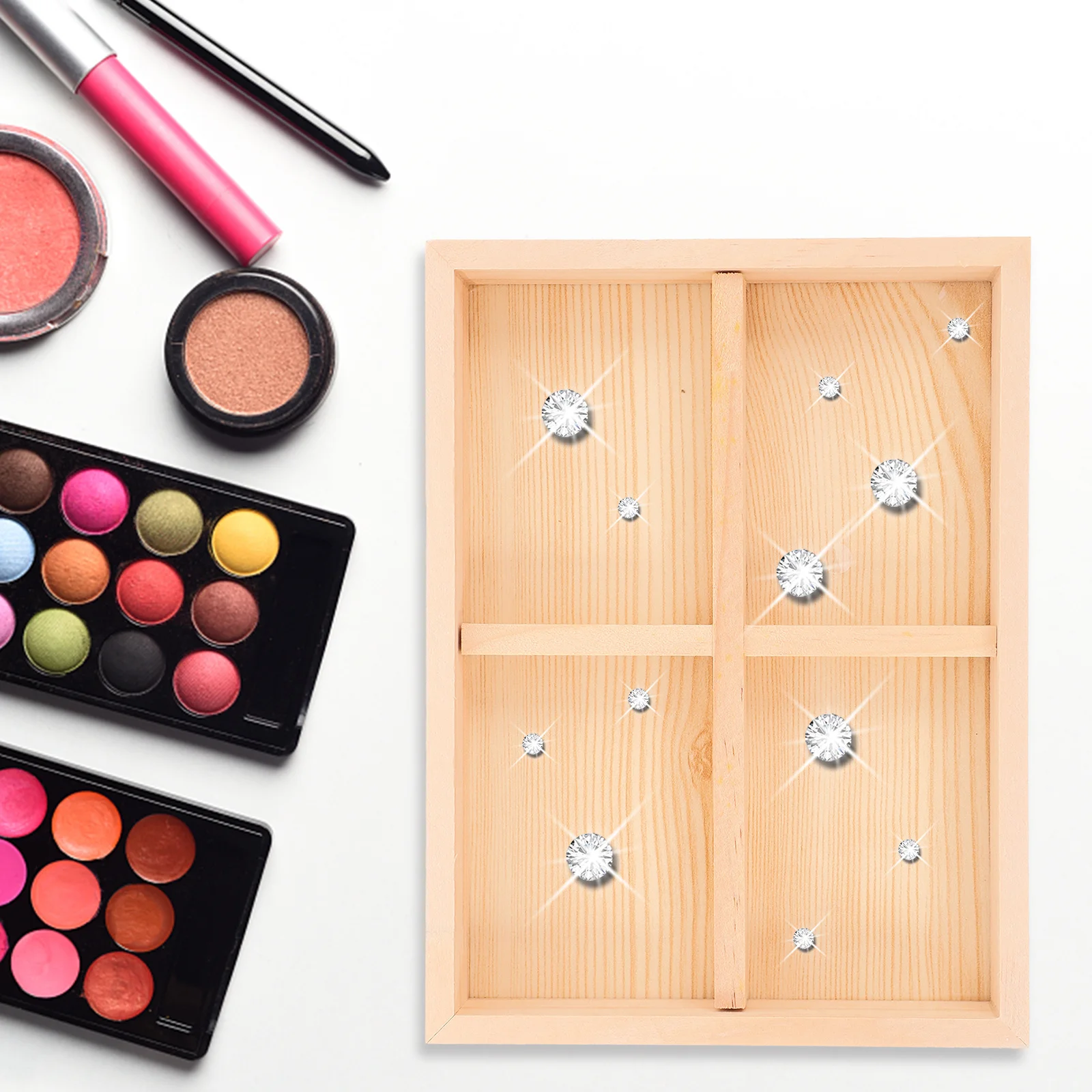 

12 Grid Jewelry Tray Wooden Vintage Organizer for Rings Bracelets Earrings Necklace Storage Display Home Decor Accessories