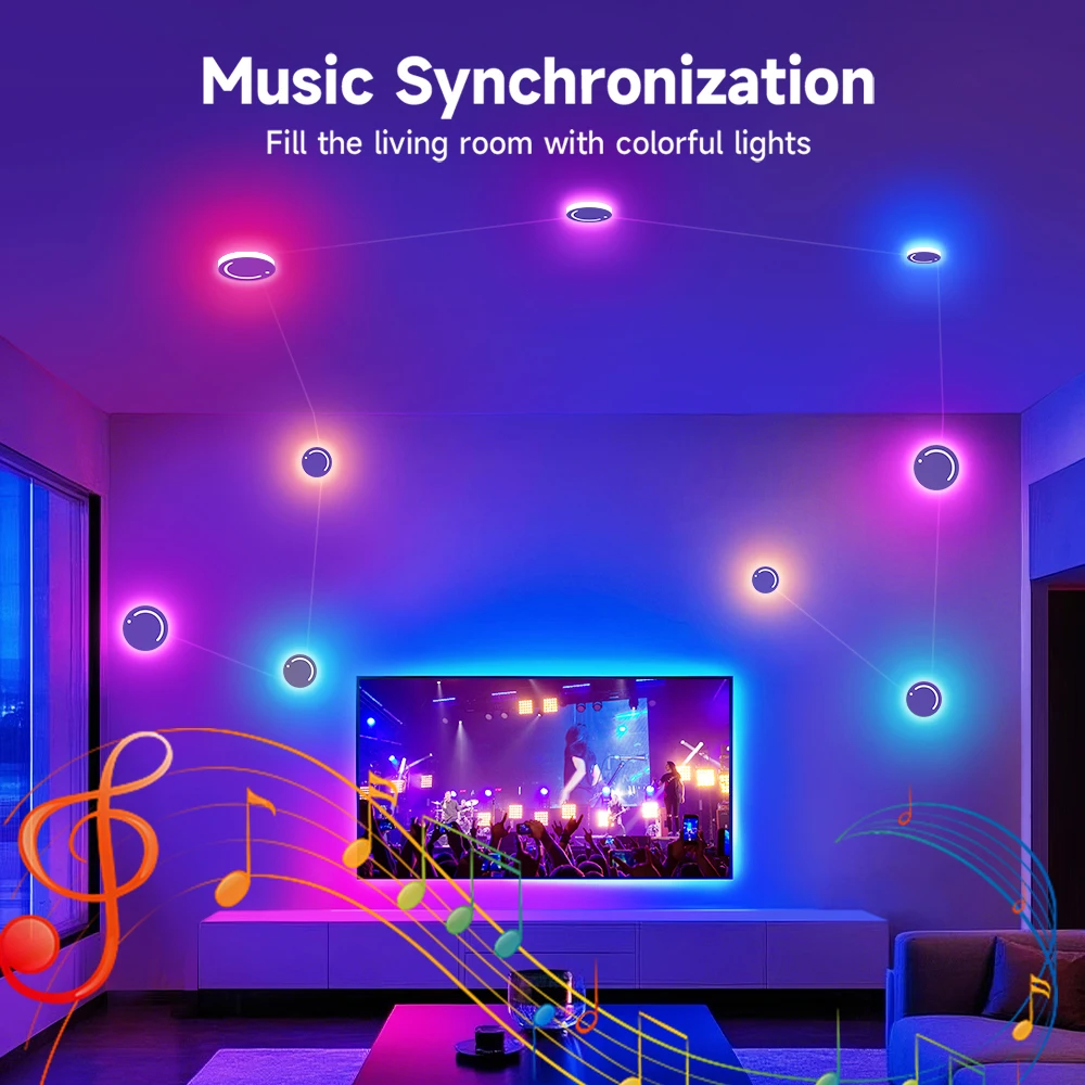 RGB Intelligent Constellation Lights LED Wall Lamp Atmosphere Decoration Lamp DYI Music Rhythm APP Control For Game Room Bedroom