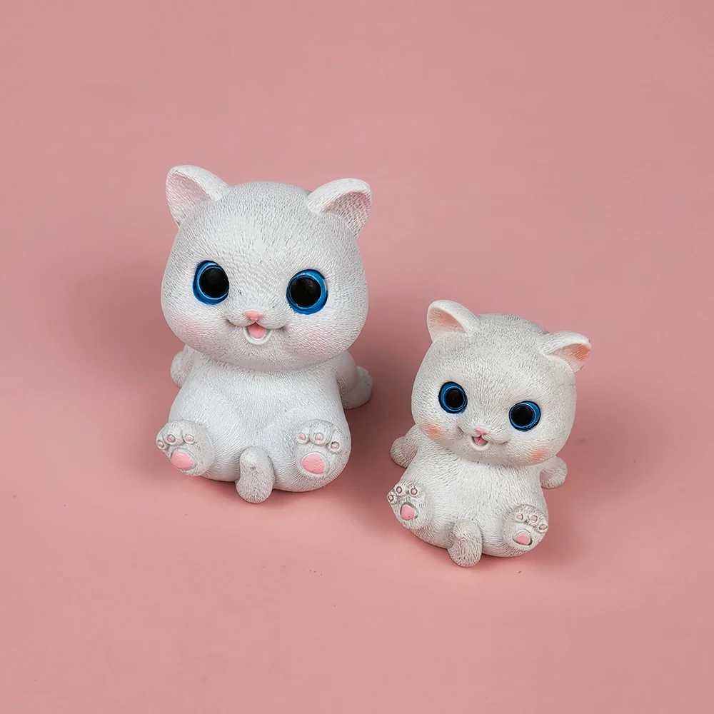 Cute Cat 3D Silicone Candle Mold Handmade Animal Simulation DIY Cartoon Cat Aromatherapy Plaster Decoration Mould Candle Making