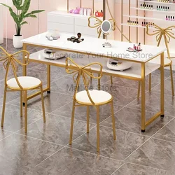 Mesas de manicura sencillas japonesas, mesas de manicura profesionales ligeras de lujo, muebles de salón, mesa de manicura individual y doble para salón de belleza