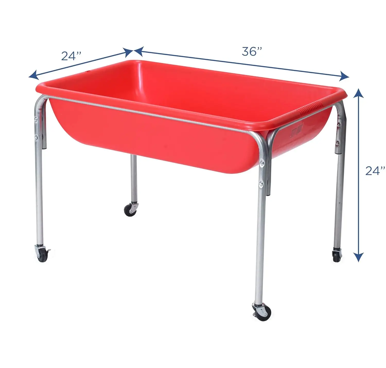 Tavolo sensoriale grande da 24 ", Sandbox portatile, tavolo da acqua per bambini, rosso