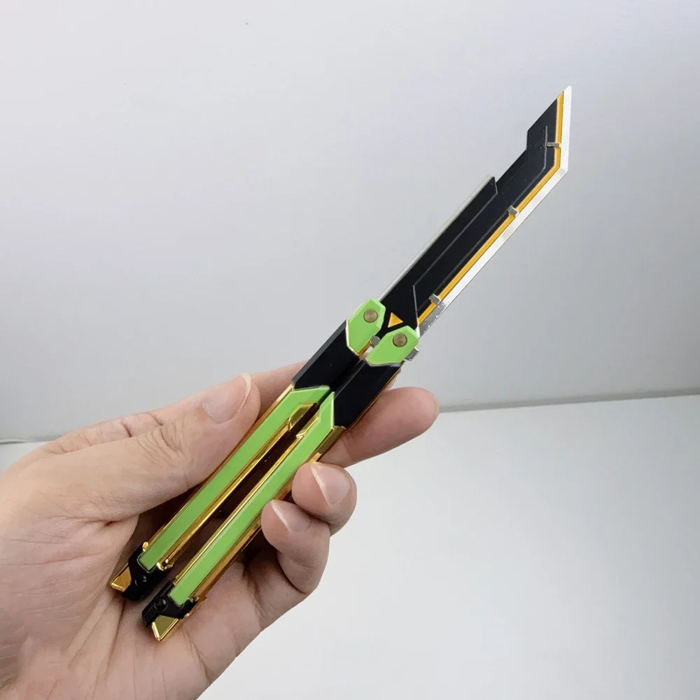 Juguete Artesanal de Mercancía del Juego Valorant, 20 cm (7,8 pulgadas), Cuchillo Mariposa RGX Plegable, Aleación de Zinc, Incluye Funda, No Afilado