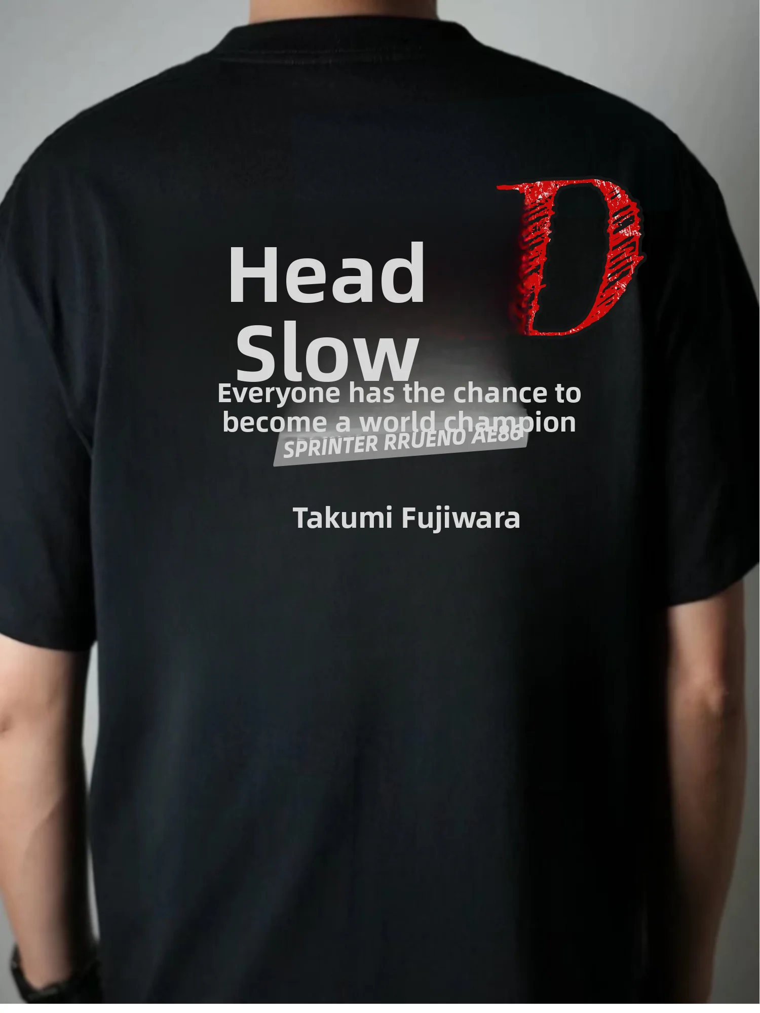World  Short Sleeve T-Shirt Dizzy Slow D Cantonese Head Alphabet D Casual Loose Fit Cotton Printed T-Shirt for Teens