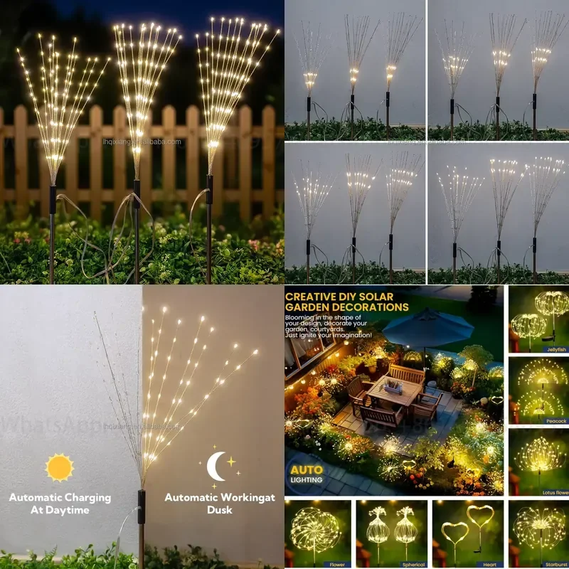 Outdoor Solar LED Flowing Lamp Waterproof Party Garden Park Courtyard Decoration Fairy Copper Wire Solar Garden