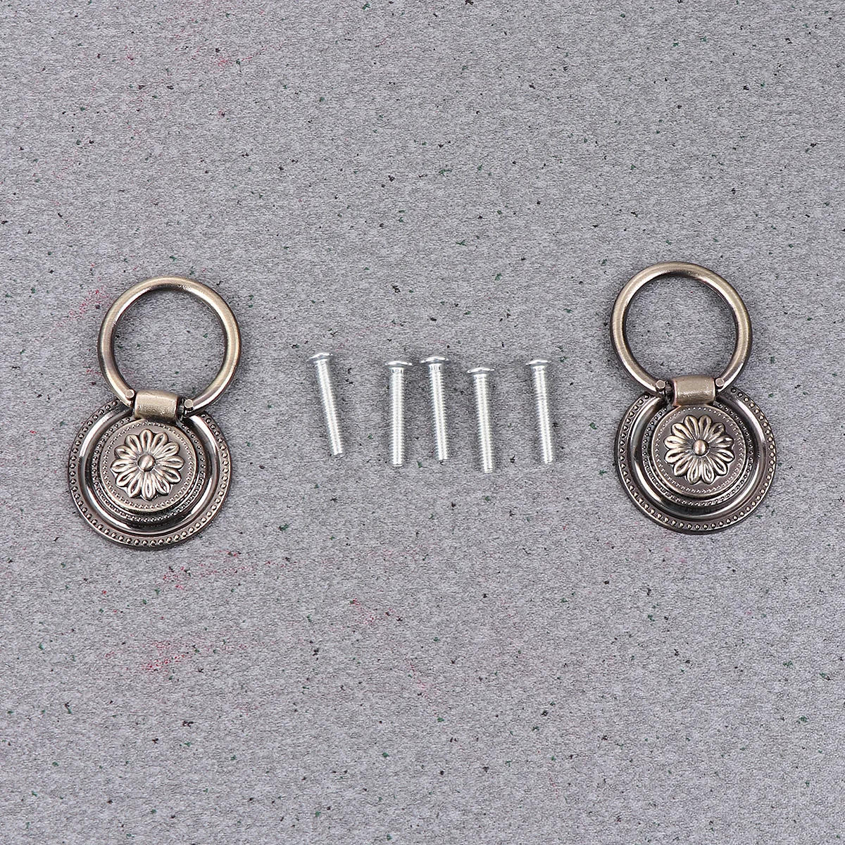 

5pcs 37Mm Round Vintage Drawer Pull Handle Green Bronze Cabinet Knob Ring For Furniture Wardrobe Cabinet Bathroom Office