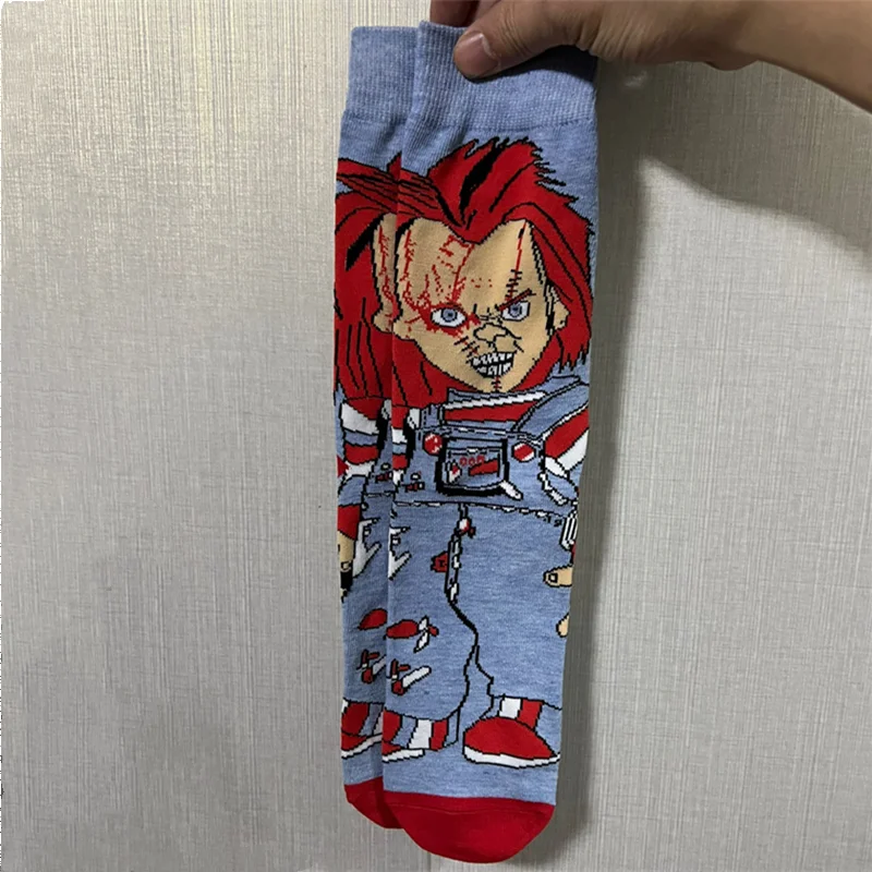 Anime Chucky Novelty Stocking Adult  Daily Wear Good Guys Cosplay Cartoon Sports Socks Christmas Festival Gift