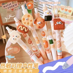 Bolígrafo de Gel borrable Kawaii para la escuela, suministros de oficina, papelería, regalo, 0,5mm, tinta azul