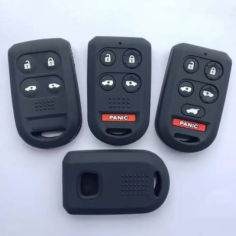 Skin Jacket Key Shell Remote Case Holder For Honda Odyssey 2005-2010 Silicon Key FOB 4 5 6 Buttons