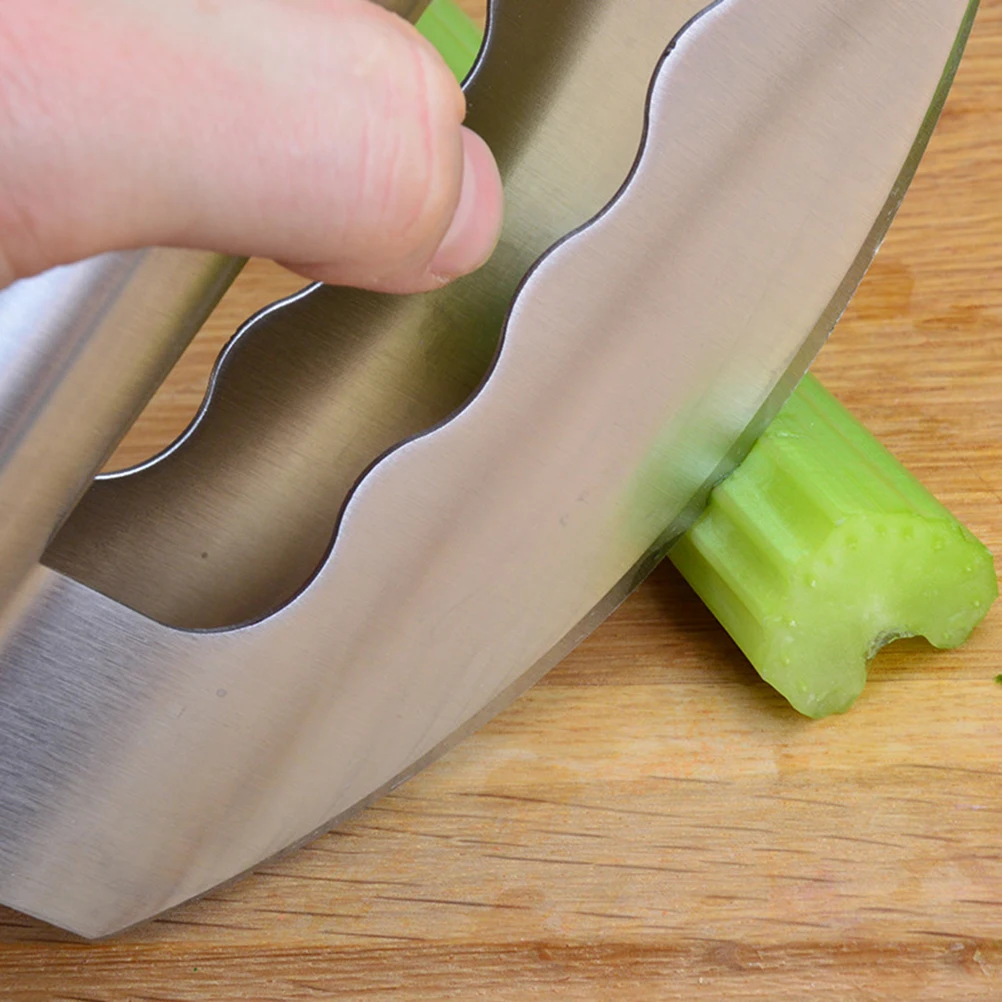 

Salad Cut Premium Herb Chopper Mincing Stainless Steel Multifunction Double Knife