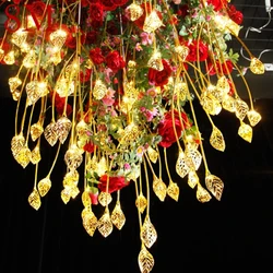 8M Modern Golden Leaf Wedding Light Party Stage LED Light  Pendant Light Ground Insertion Light Background Decoration