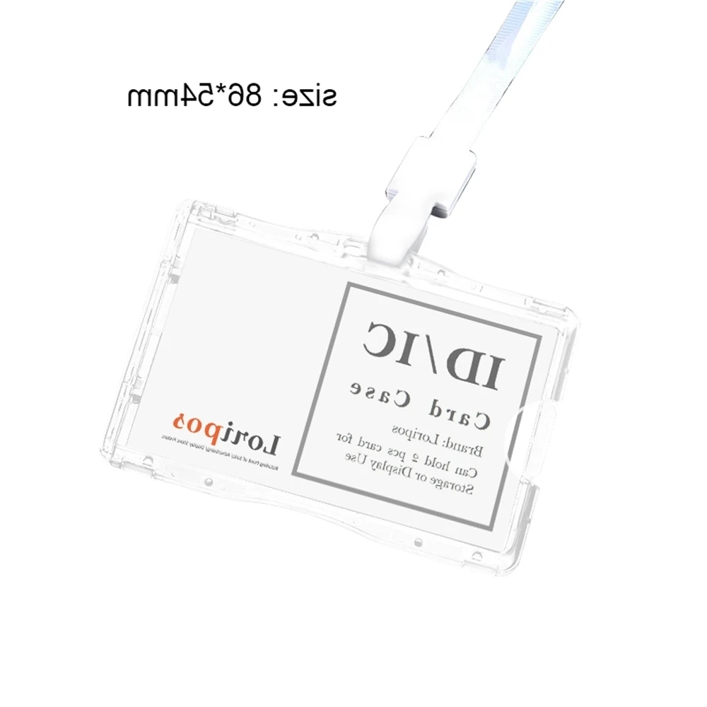 Acrylic Crystal Staff Access Id Lanyard Card Badge Holder For Office School Exhibition With Custom Lanyard Neck Strap