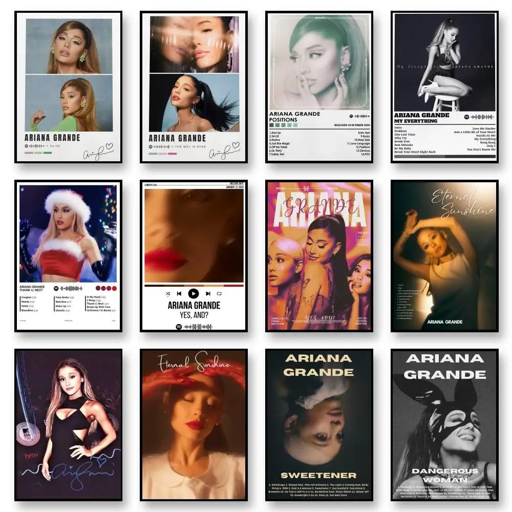 American Pop Singer A-Ariana Grande Poster HD Home Decor Sticky Wall Waterproof Home Living Room Bar Aesthetic Decor