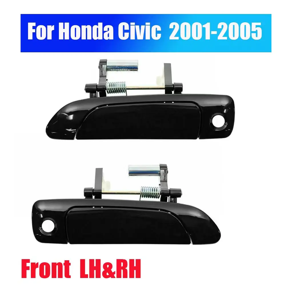 4Pcs/lot Front and Rear Exterior Outside Door Handles Set Black New For 2001 2002 2003 2004 2005 Honda Civic