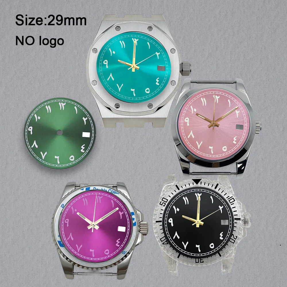 No Logo 29mm Arabic Letter Numerals Dial For NH35 Movements Custom Logo Watch Dials Hands Accessories Repair Tools
