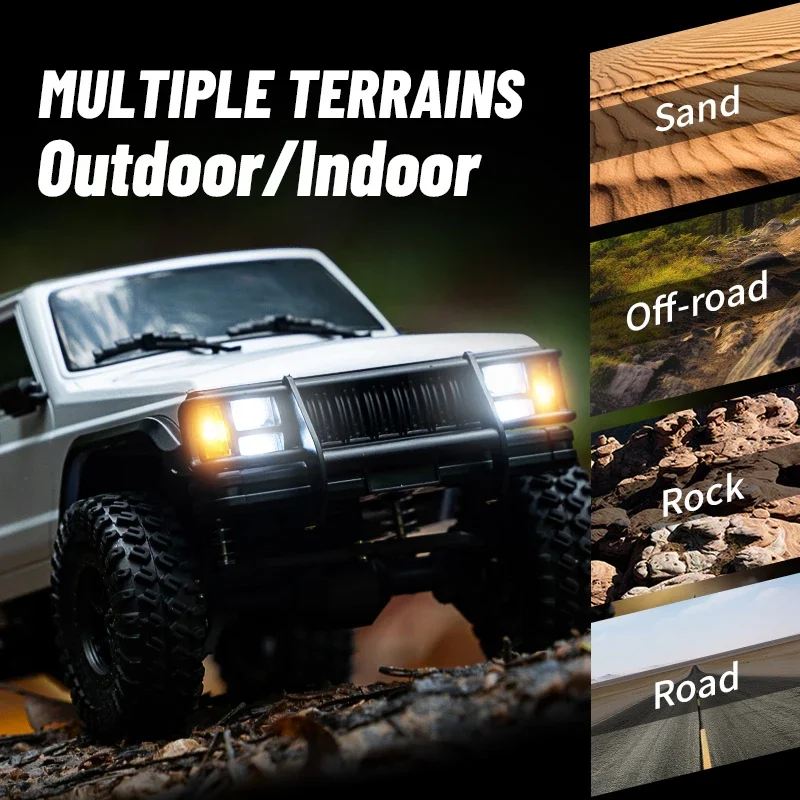 Samochód RC 1/18, zdalnie sterowany 2.4G, terenowy crawler 4WD, elektryczny samochód wspinaczkowy, symulowany Cherokee, pojazd terenowy 4WD.