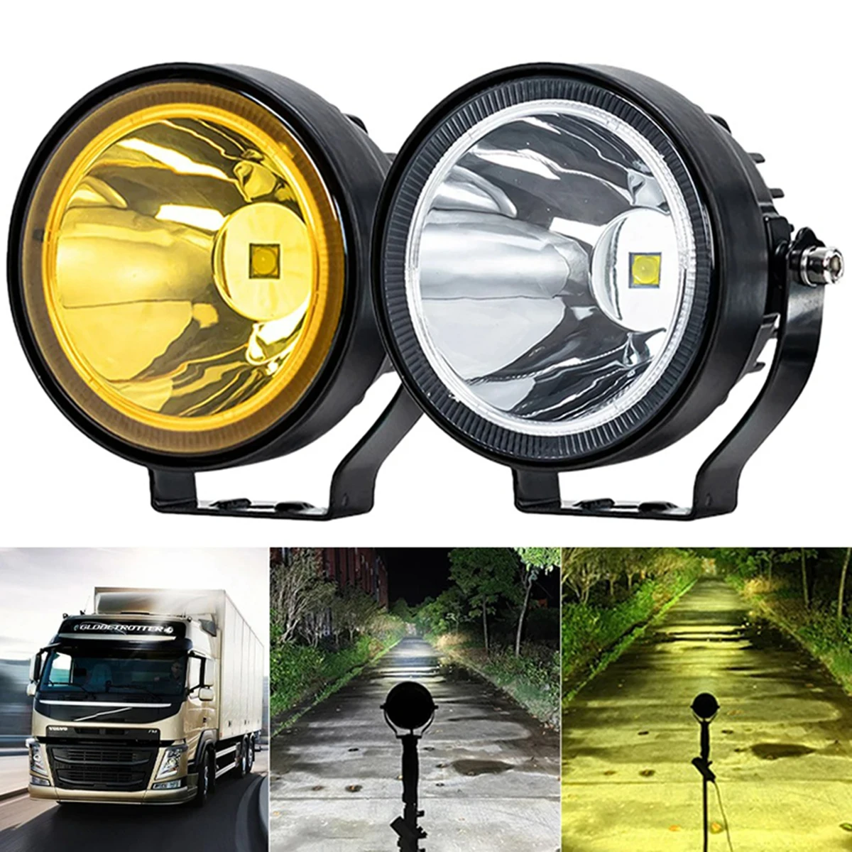

4in Round Led Light 30W Led Off Road Driving Fog Light Spot Auxiliary Bumper Light Bar For Car Truck Pickup ATV Boat Motorcycle