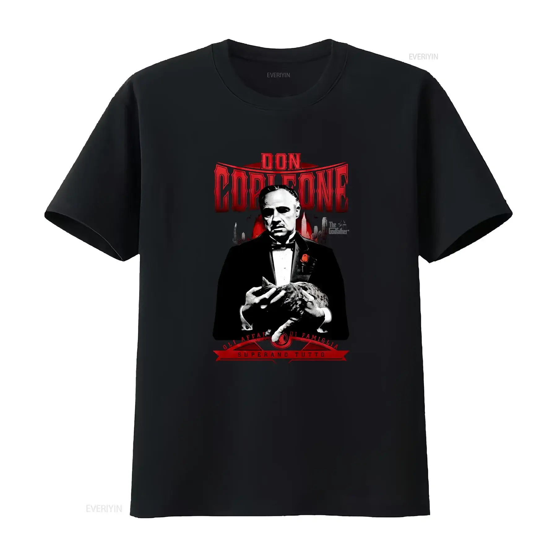 Godfather Don Corleone Superano Tutto Di Famiglia Men's T Shirt Mafia Brando Top vintage Washed Stretched graphic Versatile