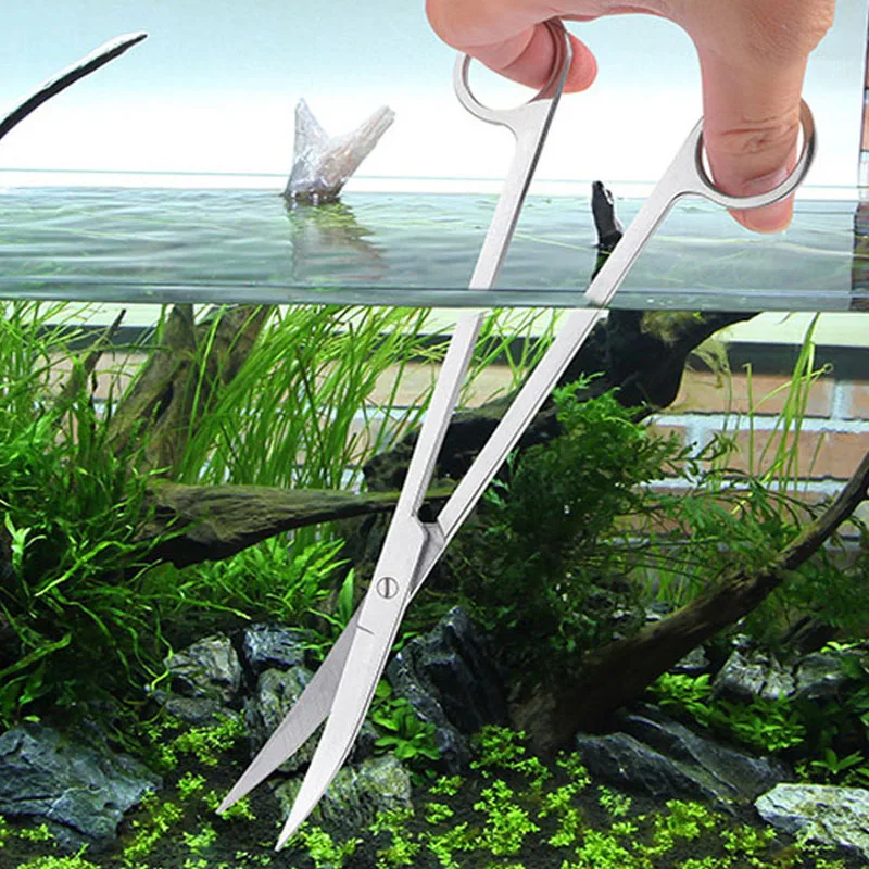 Aquarium scissors tweezers Stainless steel water grass beautification and trimming quality mirror polished water grass scissors