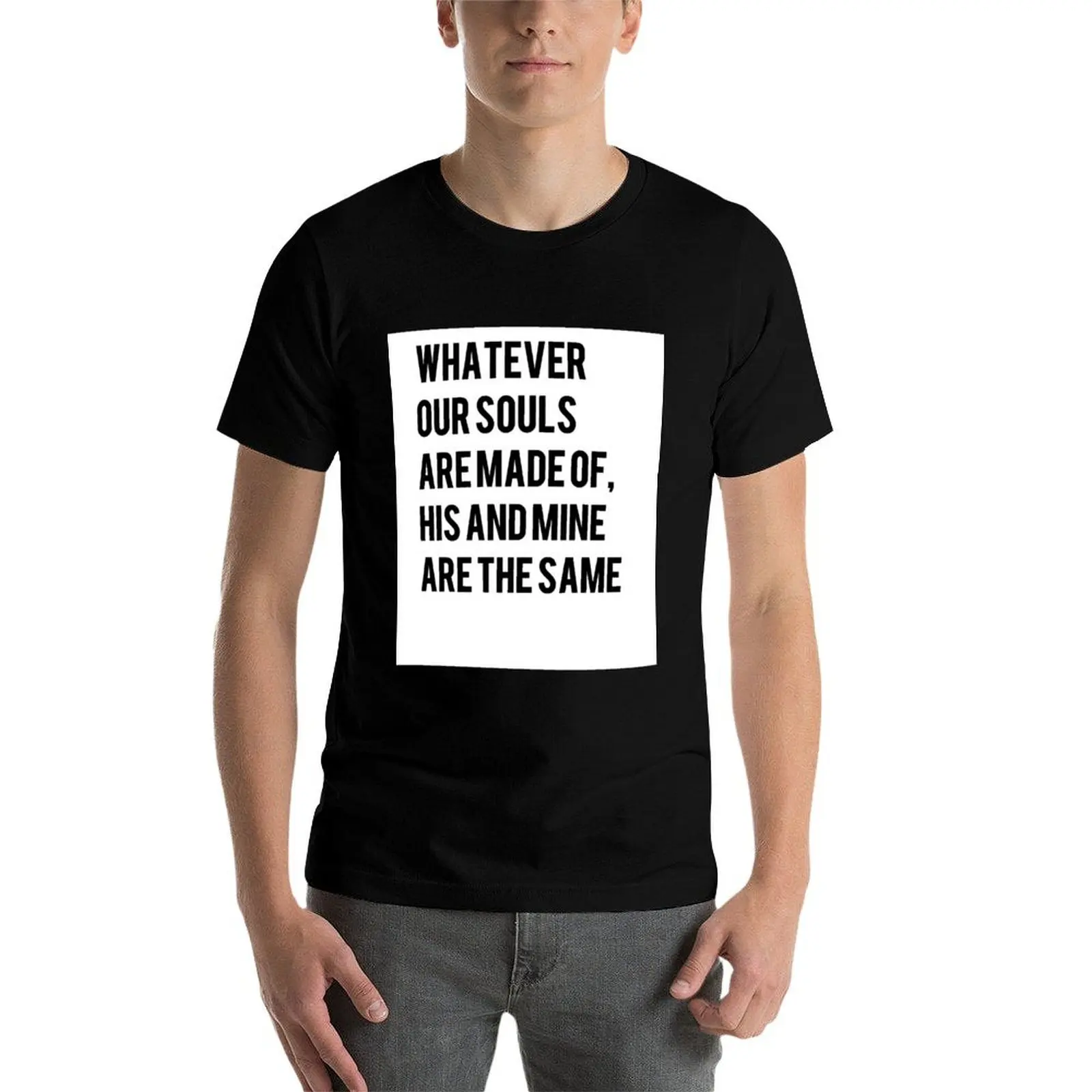 إميلي برونتي / تي شيرت بعد تي شيرت للرجال من القطن برسومات تي شيرت #4