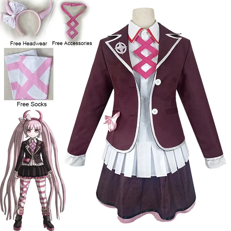 Costume de cosplay Utsugi Kotoko d'Israël, Anime Danganronpa Another Episode Ultra Despair, Perruque de Kotoko, Déguisement pour fête d'Halloween