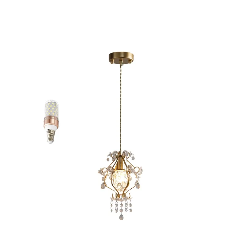 

French bedroom bedside lamp American dining room crystal small chandelier home cloakroom balcony lamp