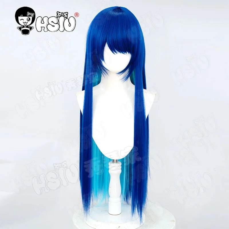 

CyMostima Cospaly Wig Fiber synthetic wig「HSIU」80cm dark blue layered long Wig+Wig cap Game Arknights Mostima Cospaly
