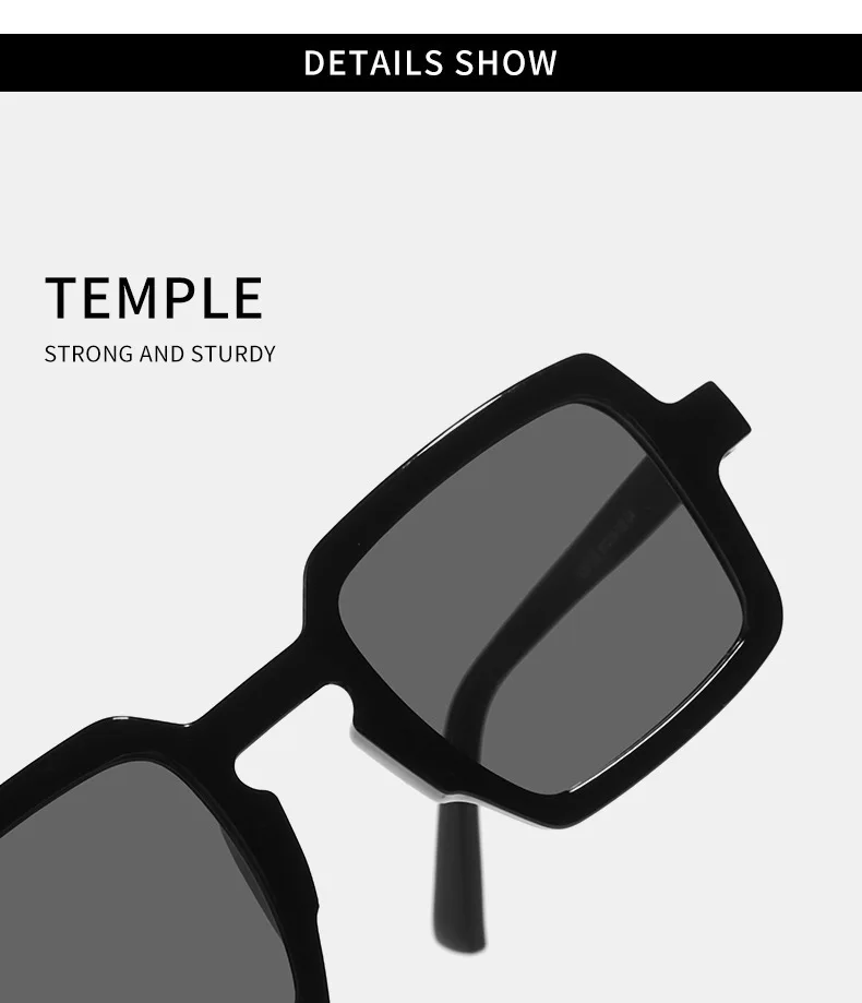 Vintage quadratische Sonnenbrille für Damen und Herren, rechteckige Sonnenbrille, ovale Sonnenbrille für Damen und Herren – Detail 3