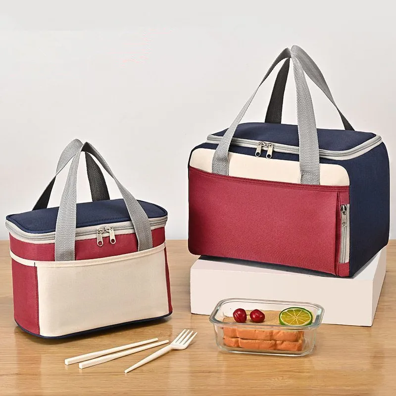 Thickened Oxford Cloth Portable Lunch Bag Picnic School Bento Box Thermal Insulation Cooler Food Fresh-keeping Tote Bags