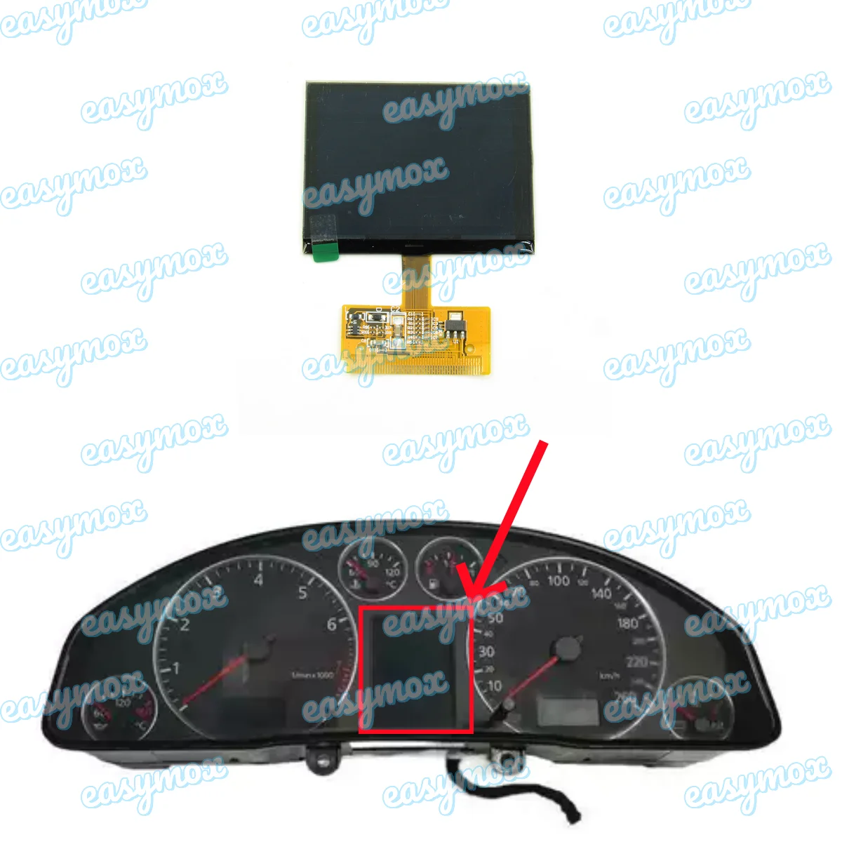 LCD Display For 1997-2004 Audi A6 C5 A3 Instrument Screen Large In The Center 4C0920930A
