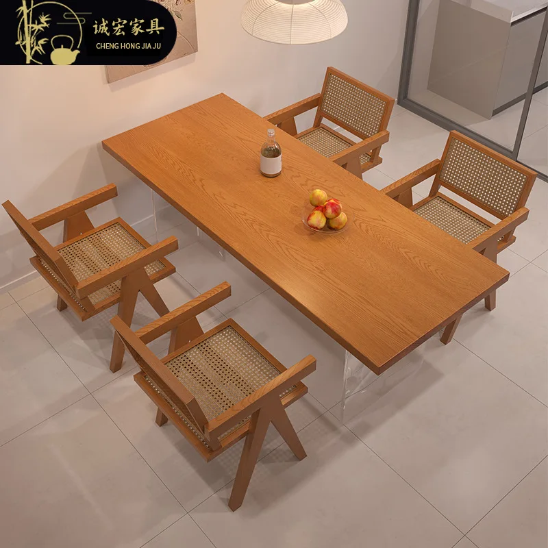 Household solid wood dining table