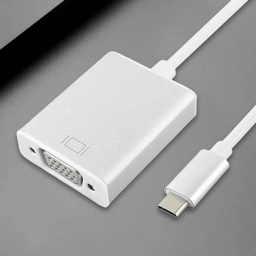 Adapter typu C do VGA 3.1 USB typu C męski na żeński kabel konwertera VGA 1080P FHD do macbooka