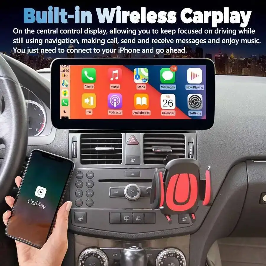 10.25‘’Touch Screen For Benz C Class W204 2008 2009 2010 Automatic Stereo Car Radio Bluetooth Car Navigation Auto Stereo