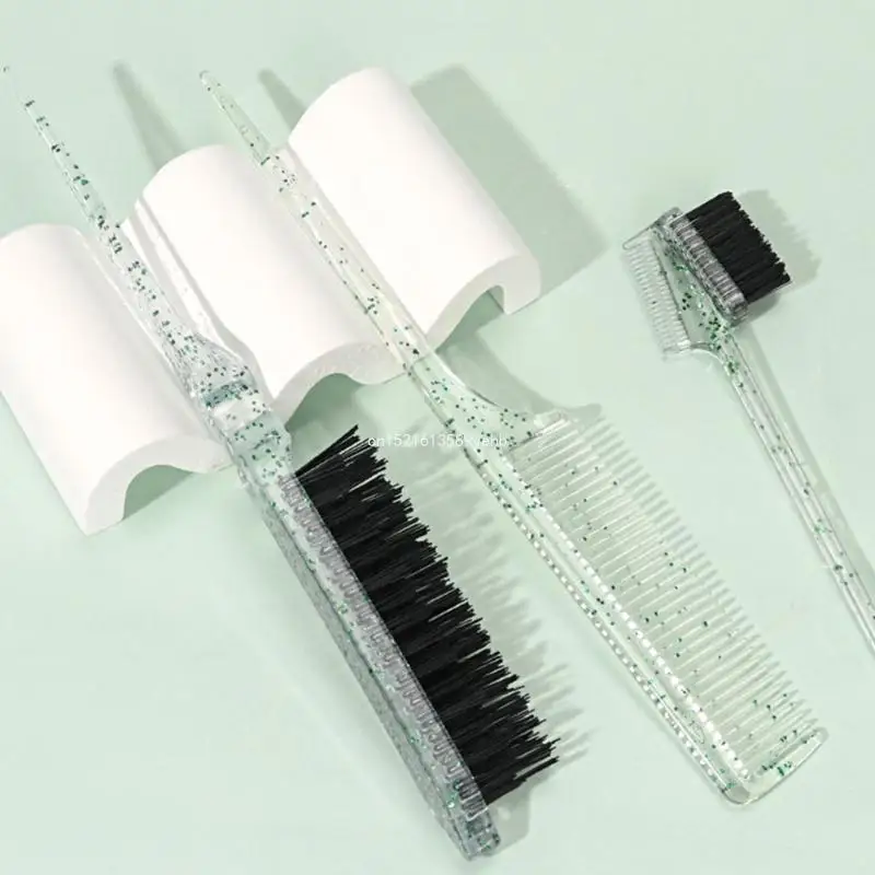 فرشاة تصفيف الشعر الذيل أمشاط الحاجب مجموعة فرشاة تلوين الصباغة مشط صالون أداة تصفيف الشعر أمشاط للأطفال النساء 3x