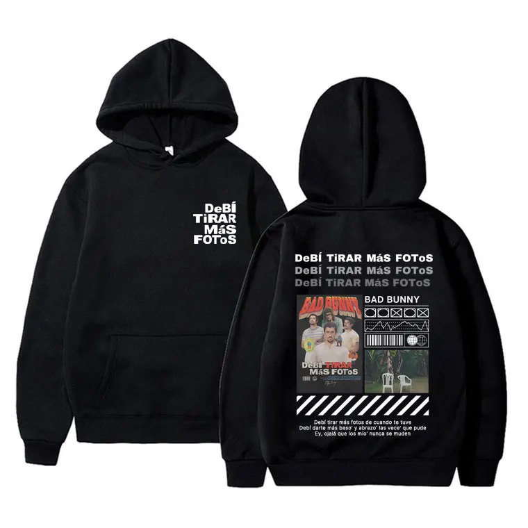 

2025 Hot Sale Rap Bad Bunny DeBi TiRAR MaS FOToS Dtmf Album Graphic Hoodie Men Hip Hop Trendy Tracksuit Mens Oversized Hoodies