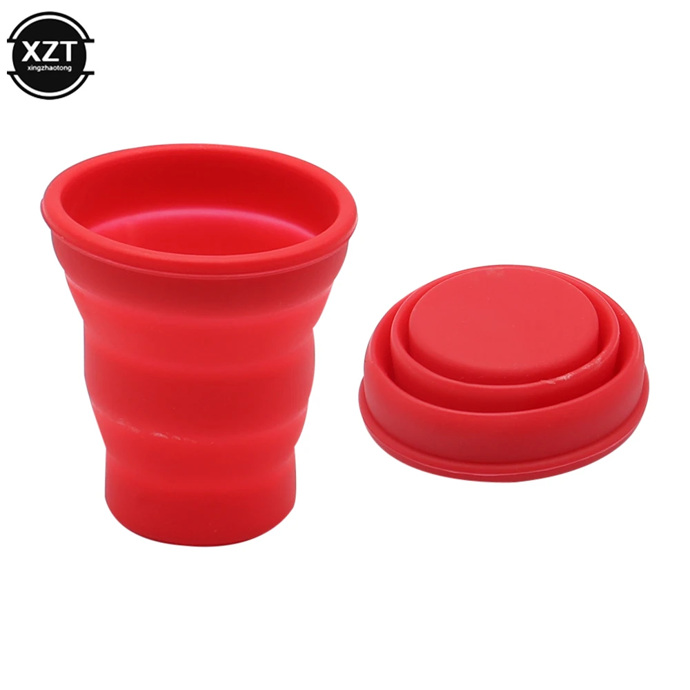 Portable Silicone Retractable Folding Cup NO with Lid 200ML High Temperature Resistant Outdoor Travel Water Cup