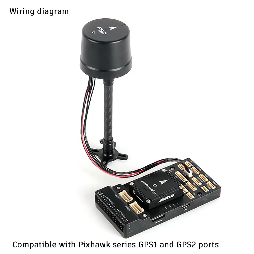 HolyBro H-RTK F9P Ultralight RTK GNSS Module with ZED-F9P IST8310 Compass Helical Antenna for Pixhawk Series