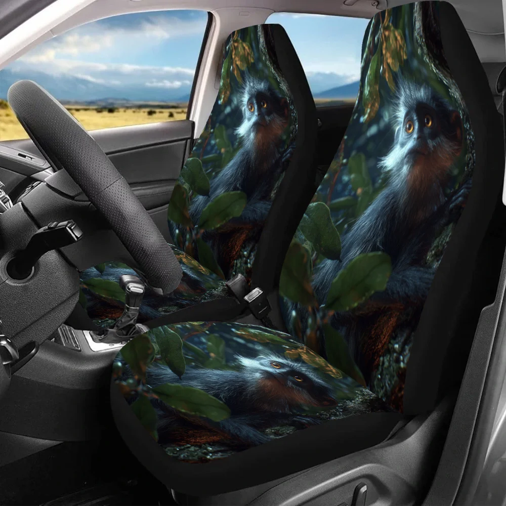 

2pcsForest Spirit Gaze, Print Car Seat Covers For Everyone, Universal Auto Front Seats Protector Fits For Car, SUV Sedan, Enhanc