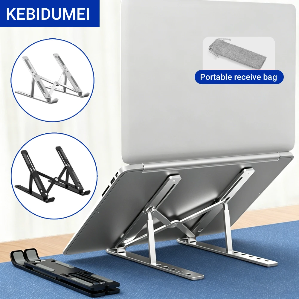 Soporte para Portátil de Aleación de Aluminio KEBIDUMEI para Macbook, Soporte Ajustable y Portátil para Portátil, Soporte de Refrigeración, Soporte Plegable para Notebook