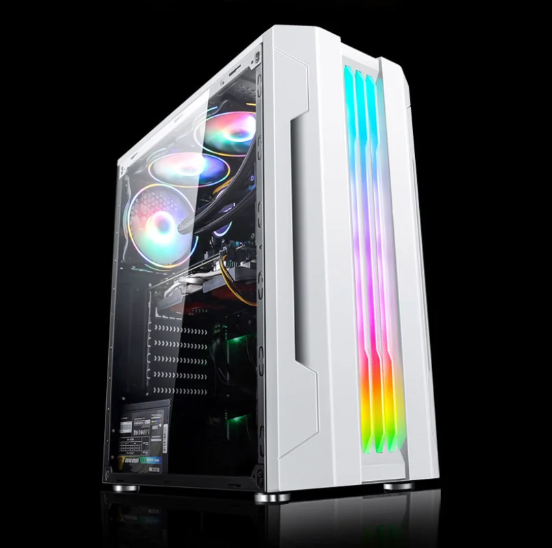 Morninglight Computer Case Desktop DIY Full Side Permeable RGB Gaming Water Cooled Large Board ATX Case