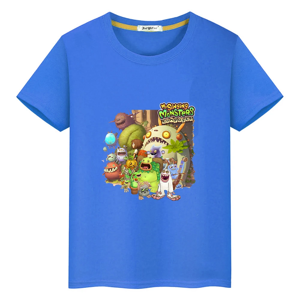 My Singing Monsters Game Cartoon T-shirt Kawaii Cartoon Graphic Children Tee-shirt 100% Cotton Casual Summer Tshirt Boys/Girls