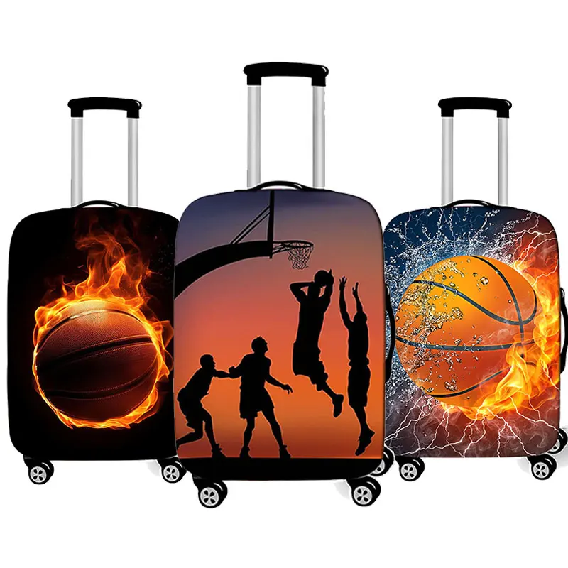 

3D Printed Cool Basketball Suitcase Covers Travel Accessories Trolley Case Dust Case Cover Elastic 18-32inch Luggage Supplies